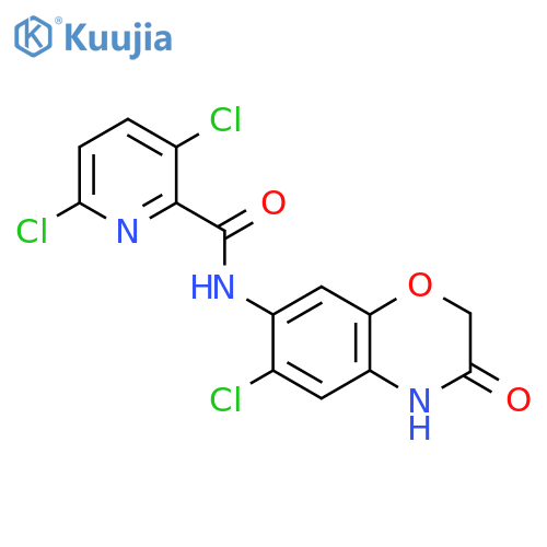 3,6-dichloro-N-(6-chloro-3-oxo-3,4-dihydro-2H-1,4-benzoxazin-7-yl)pyridine-2-carboxamide structure