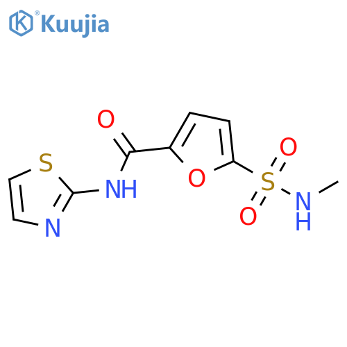 5-(methylsulfamoyl)-N-(1,3-thiazol-2-yl)furan-2-carboxamide structure