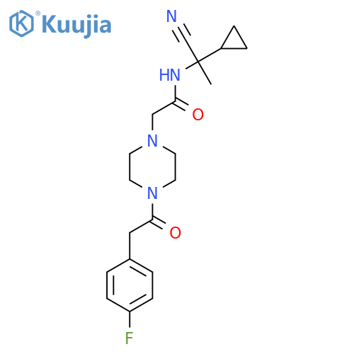 N-(1-Cyano-1-cyclopropylethyl)-2-[4-[2-(4-fluorophenyl)acetyl]piperazin-1-yl]acetamide structure