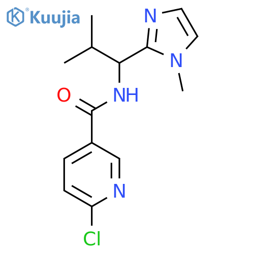 6-chloro-N-2-methyl-1-(1-methyl-1H-imidazol-2-yl)propylpyridine-3-carboxamide structure