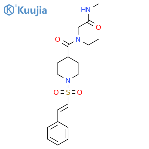 2-{N-ethyl-1-[1-(2-phenylethenesulfonyl)piperidin-4-yl]formamido}-N-methylacetamide structure