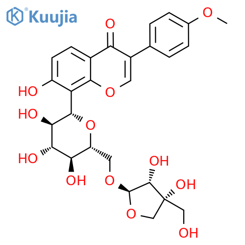 Formononetin-8-C-beta-D-apiofuranosyl-(1->6)-O-beta-D-glucopyranoside structure