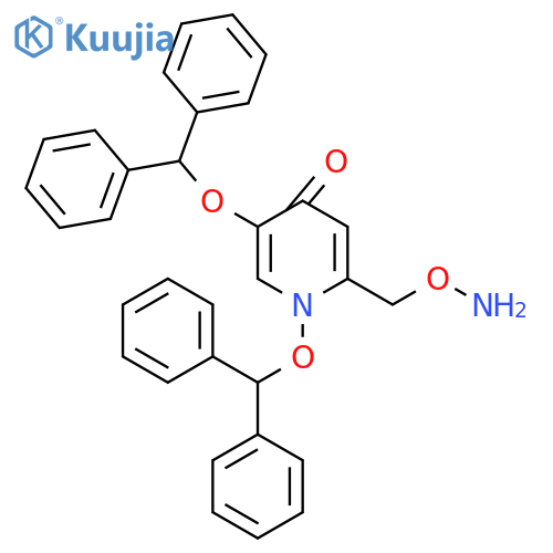 2-(Aminooxy)methyl-1,5-bis(diphenylmethoxy)-4(1H)-pyridinone structure