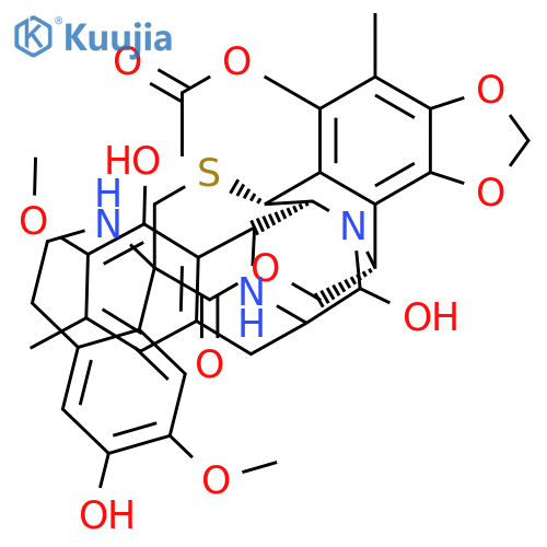 Spiro[6,16-(epithiopropanoxymethano)-7,13-imino-12H-1,3-dioxolo[7,8]isoquino[3,2-b][3]benzazocine-20,1'(2'H)-isoquinolin]-19-one,5-(acetyloxy)-3',4',6,6a,7,13,14,16-octahydro-6',8,14-trihydroxy-7',9-dimethoxy-4,10-dimethyl-,(1'R,6R,6aR,7R,13S,14S,16R)- structure