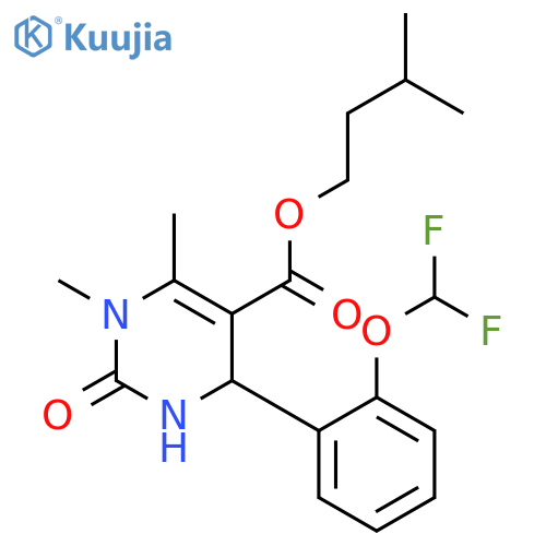 5-Pyrimidinecarboxylicacid, 4-[2-(difluoromethoxy)phenyl]-1,2,3,4-tetrahydro-1,6-dimethyl-2-oxo-,3-methylbutyl ester structure
