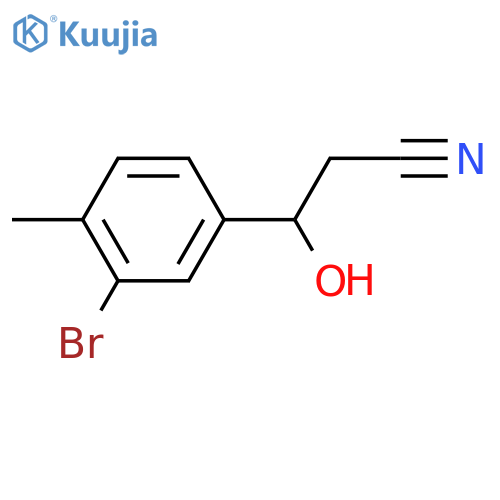3-(3-bromo-4-methylphenyl)-3-hydroxypropanenitrile structure