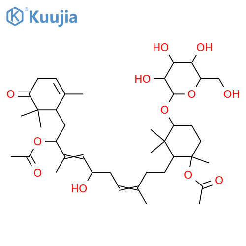 3-Cyclohexen-1-one, 5-[2-(acetyloxy)-10-[6-(acetyloxy)-3-(β-D-galactopyranosyloxy)-2,2,6-trimethylcyclohexyl]-5-hydroxy-3,8-dimethyl-3,7-decadien-1-yl]-4,6,6-trimethyl- structure