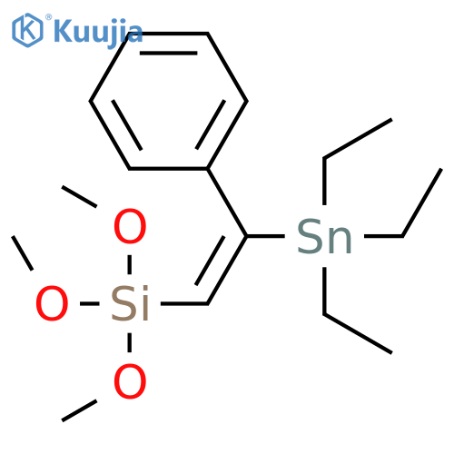 Silane, trimethoxy[2-phenyl-2-(triethylstannyl)ethenyl]- structure