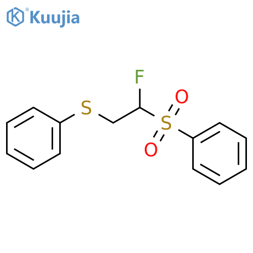Benzene, [[2-fluoro-2-(phenylsulfonyl)ethyl]thio]- structure