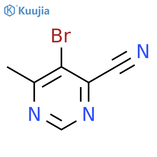 5-bromo-6-methylpyrimidine-4-carbonitrile structure