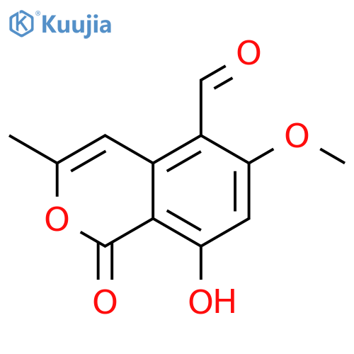 1H-2-Benzopyran-5-carboxaldehyde, 8-hydroxy-6-methoxy-3-methyl-1-oxo- structure