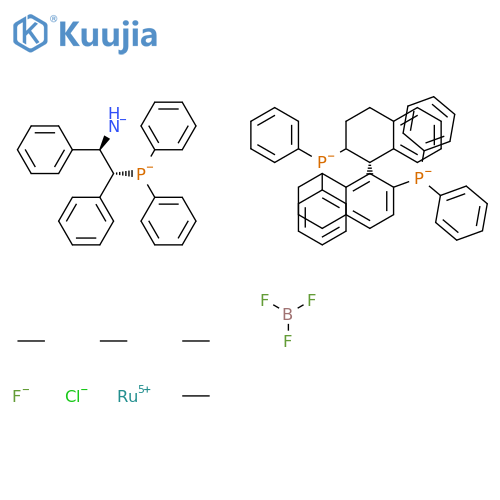 Chloro[(S)-2,2'-bis(diphenylphosphino)-1,1'-binaphthyl][(1S,2S)-2-(diphenylphosphino)-1,2-diphenylethanamine]ruthenium(II) tetrafluoroborate structure