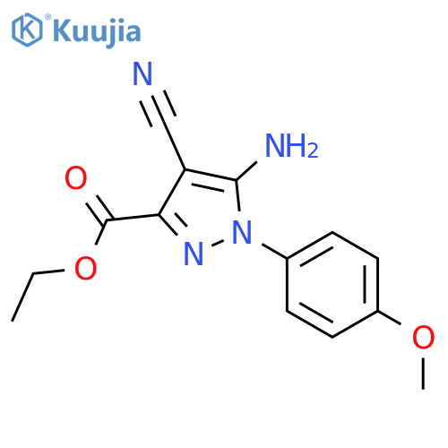 Ethyl 5-amino-4-cyano-1-(4-methoxyphenyl)pyrazole-3-carboxylate structure