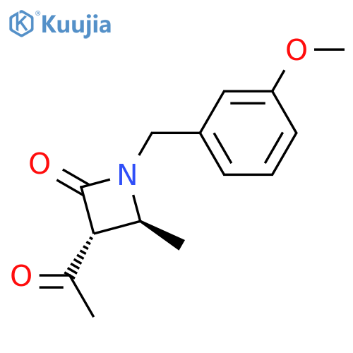 2-Azetidinone, 3-acetyl-1-[(3-methoxyphenyl)methyl]-4-methyl-, trans- structure
