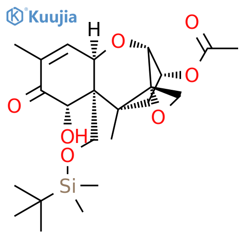 Trichothec-9-en-8-one, 3-(acetyloxy)-15-[[(1,1-dimethylethyl)dimethylsilyl]oxy]-12,13-epoxy-7-hydroxy-, (3α,7α)- (9CI) structure