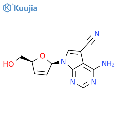 7H-Pyrrolo[2,3-d]pyrimidine-5-carbonitrile,4-amino-7-[(2R,5S)-2,5-dihydro-5-(hydroxymethyl)-2-furanyl]- structure