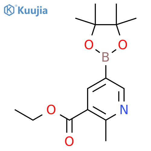 ethyl 2-methyl-5-(4,4,5,5-tetramethyl-1,3,2-dioxaborolan-2-yl)pyridine-3-carboxylate structure