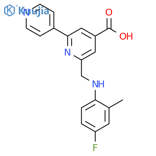 [2,4'-Bipyridine]-4-carboxylic acid, 6-[[(4-fluoro-2-methylphenyl)amino]methyl]- structure