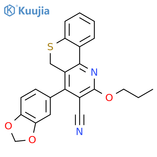 5H-[1]Benzothiopyrano[4,3-b]pyridine-3-carbonitrile,4-(1,3-benzodioxol-5-yl)-2-propoxy- structure