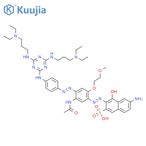 2-Naphthalenesulfonicacid,3-[2-[5-(acetylamino)-4-[2-[4-[[4,6-bis[[3-(diethylamino)propyl]amino]-1,3,5-triazin-2-yl]amino]phenyl]diazenyl]-2-(2-methoxyethoxy)phenyl]diazenyl]-6-amino-4-hydroxy- structure
