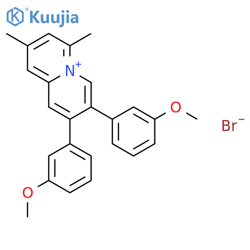 Quinolizinium, 2,3-bis(3-methoxyphenyl)-6,8-dimethyl-, bromide structure