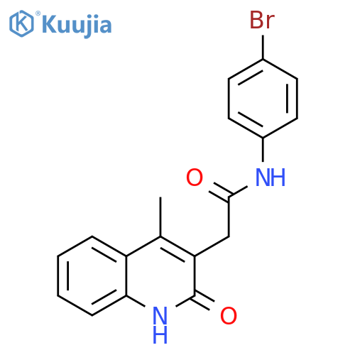 3-Quinolineacetamide, N-(4-bromophenyl)-1,2-dihydro-4-methyl-2-oxo- structure
