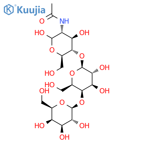 D-Glucopyranose, O-b-D-galactopyranosyl-(1®4)-O-b-D-galactopyranosyl-(1®4)-2-(acetylamino)-2-deoxy- structure