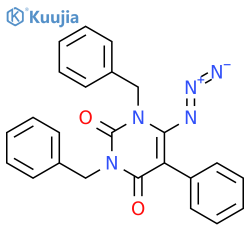 2,4(1H,3H)-Pyrimidinedione, 6-azido-5-phenyl-1,3-bis(phenylmethyl)- structure