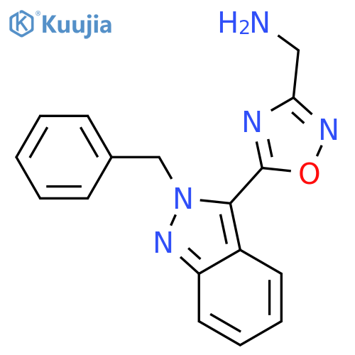 1,2,4-Oxadiazole-3-methanamine, 5-[2-(phenylmethyl)-2H-indazol-3-yl]- structure