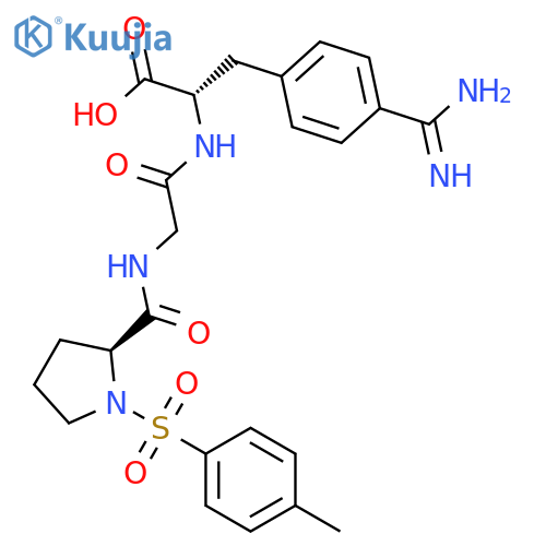 L-Phenylalanine,4-(aminoiminomethyl)-N-[N-[1-[(4-methylphenyl)sulfonyl]-L-prolyl]glycyl]- (9CI) structure