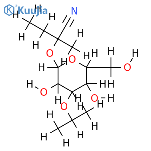 2-[(3'-isopropoy-O-beta-D-glucopyranosyl)oxy]-2-methylbutanenitrile structure