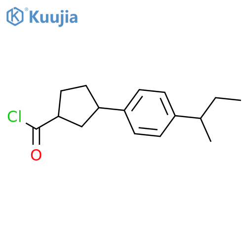 Cyclopentanecarbonyl chloride, 3-[4-(1-methylpropyl)phenyl]- structure