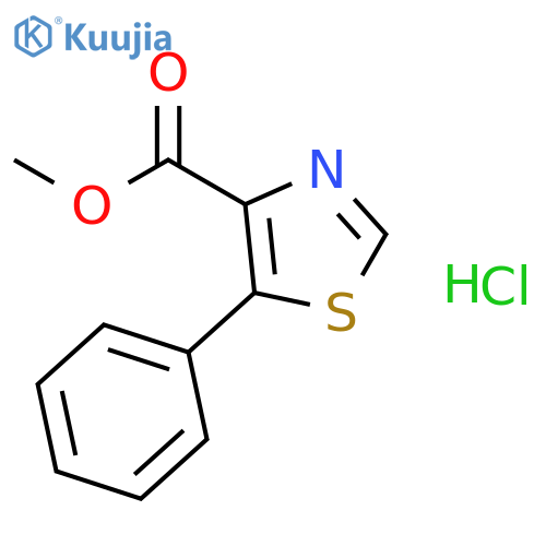 4-Thiazolecarboxylic acid, 5-phenyl-, methyl ester, hydrochloride structure