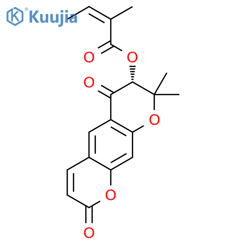 3'-angeloyloxy-4'-oxo-3',4'-dihydroxanthyletin structure