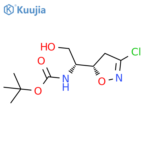 N-tert-Butoxycarbonyl (bR,5S)-b-Amino-3-chloro-4,5-dihydro-5-isoxazoleethanol structure