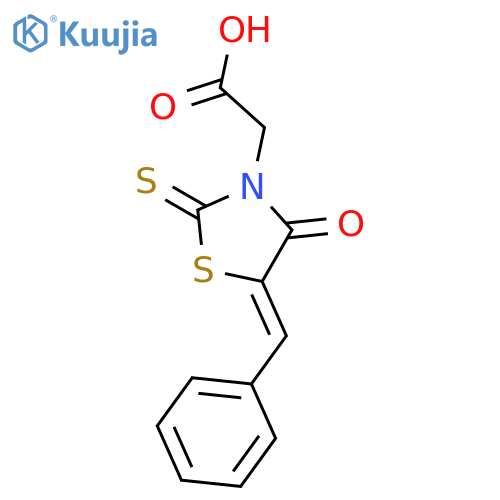 2-[(5Z)-4-oxo-5-(phenylmethylidene)-2-sulfanylidene-1,3-thiazolidin-3-yl]acetic acid structure