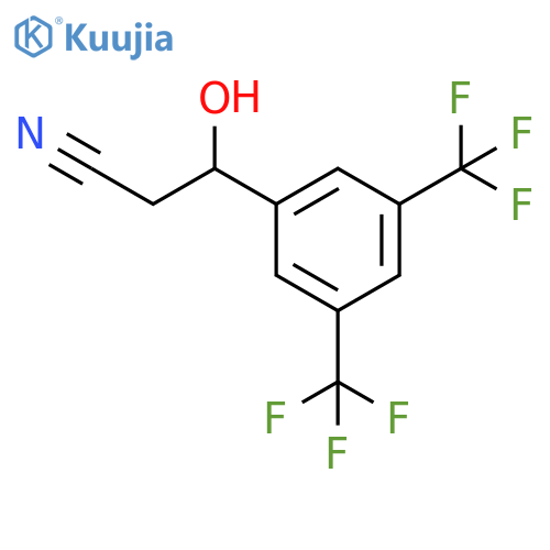 3-3,5-bis(trifluoromethyl)phenyl-3-hydroxypropanenitrile structure