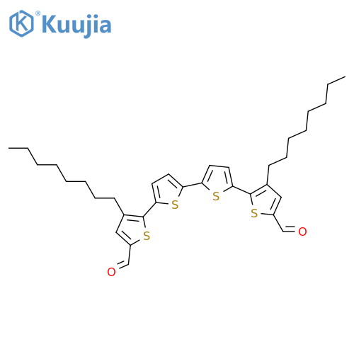 [2,2':5',2'':5'',2'''-Quaterthiophene]-5,5'''-dicarboxaldehyde, 3,3'''-dioctyl- structure