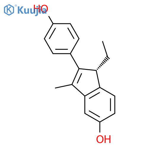 1H-Inden-5-ol,1-ethyl-2-(4-hydroxyphenyl)-3-methyl-, (1R)- structure