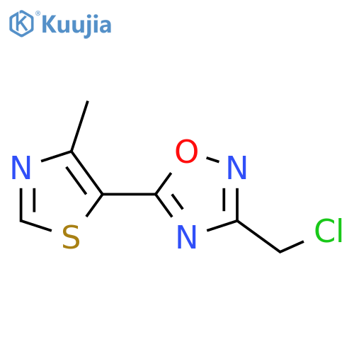 3-(chloromethyl)-5-(4-methyl-1,3-thiazol-5-yl)-1,2,4-oxadiazole structure