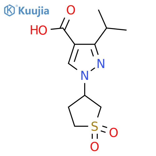1-(1,1-dioxo-1λ?-thiolan-3-yl)-3-(propan-2-yl)-1H-pyrazole-4-carboxylic acid structure