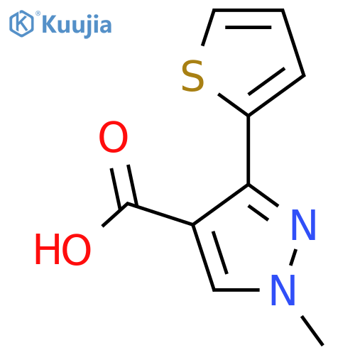 1-methyl-3-(thiophen-2-yl)-1H-pyrazole-4-carboxylic acid structure