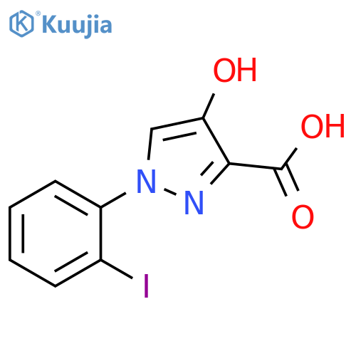 4-hydroxy-1-(2-iodophenyl)-1H-pyrazole-3-carboxylic acid structure