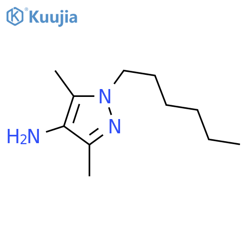 1-hexyl-3,5-dimethyl-1H-pyrazol-4-amine structure