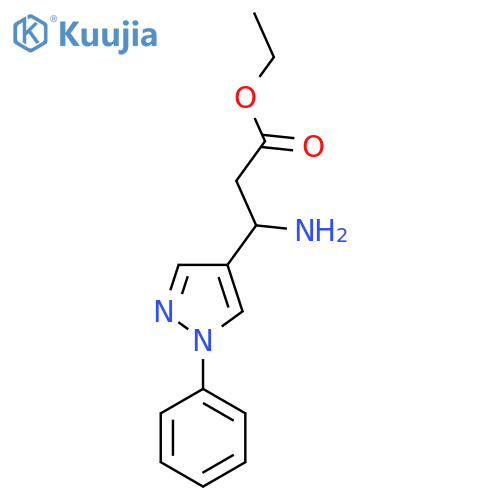 ethyl 3-amino-3-(1-phenyl-1H-pyrazol-4-yl)propanoate structure