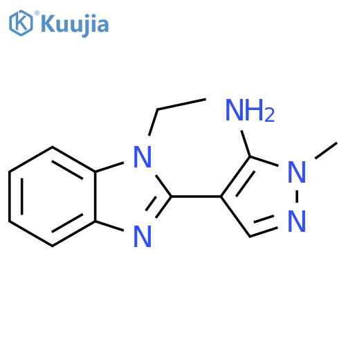 1H-Pyrazol-5-amine, 4-(1-ethyl-1H-benzimidazol-2-yl)-1-methyl- structure