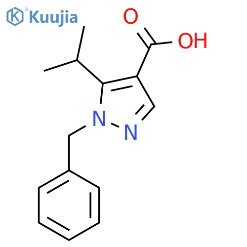 1-Benzyl-5-(propan-2-yl)-1H-pyrazole-4-carboxylic acid structure
