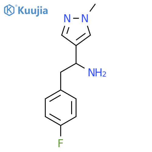 2-(4-Fluorophenyl)-1-(1-methylpyrazol-4-yl)ethanamine structure