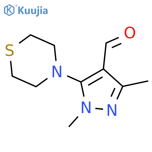 1,3-Dimethyl-5-(thiomorpholin-4-yl)-1h-pyrazole-4-carbaldehyde structure