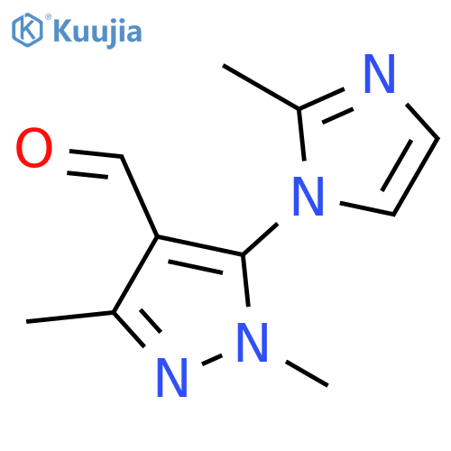 1,3-Dimethyl-5-(2-methyl-1h-imidazol-1-yl)-1h-pyrazole-4-carbaldehyde structure